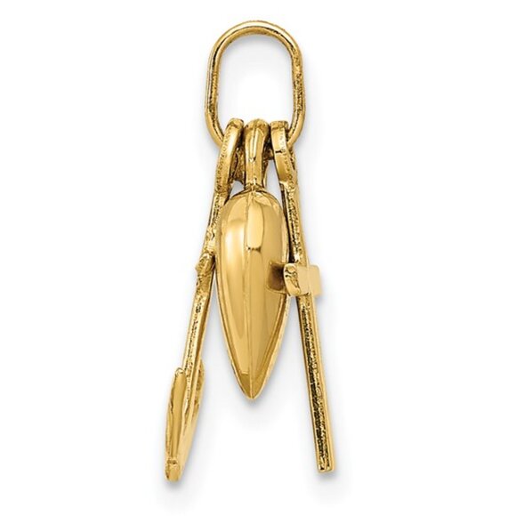 14k Yellow Gold Moveable Anchor, Cross, Heart, (Hope, Faith, Love) Charm Pendant - Picture 5 of 11